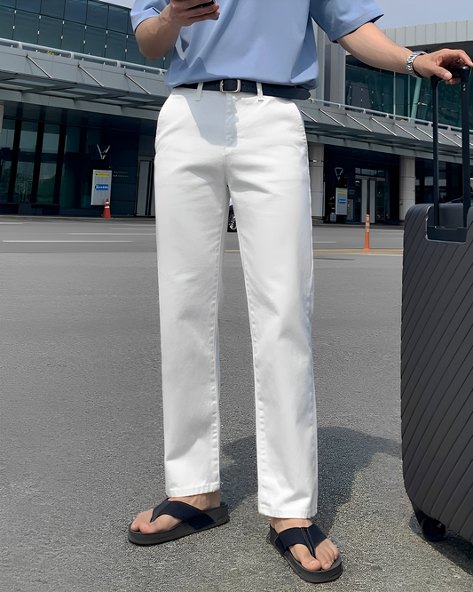 High waist straight pants