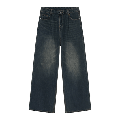 Straight wide loose denim pants