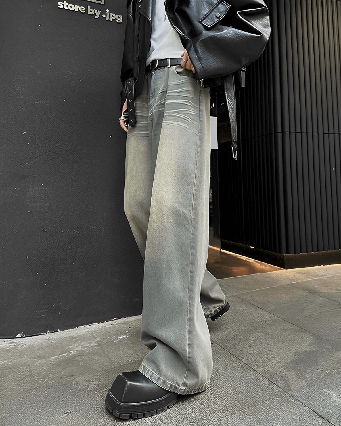 American Retro Wide Denim Pants