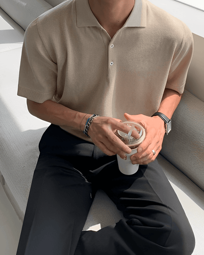 Summer knit polo shirt