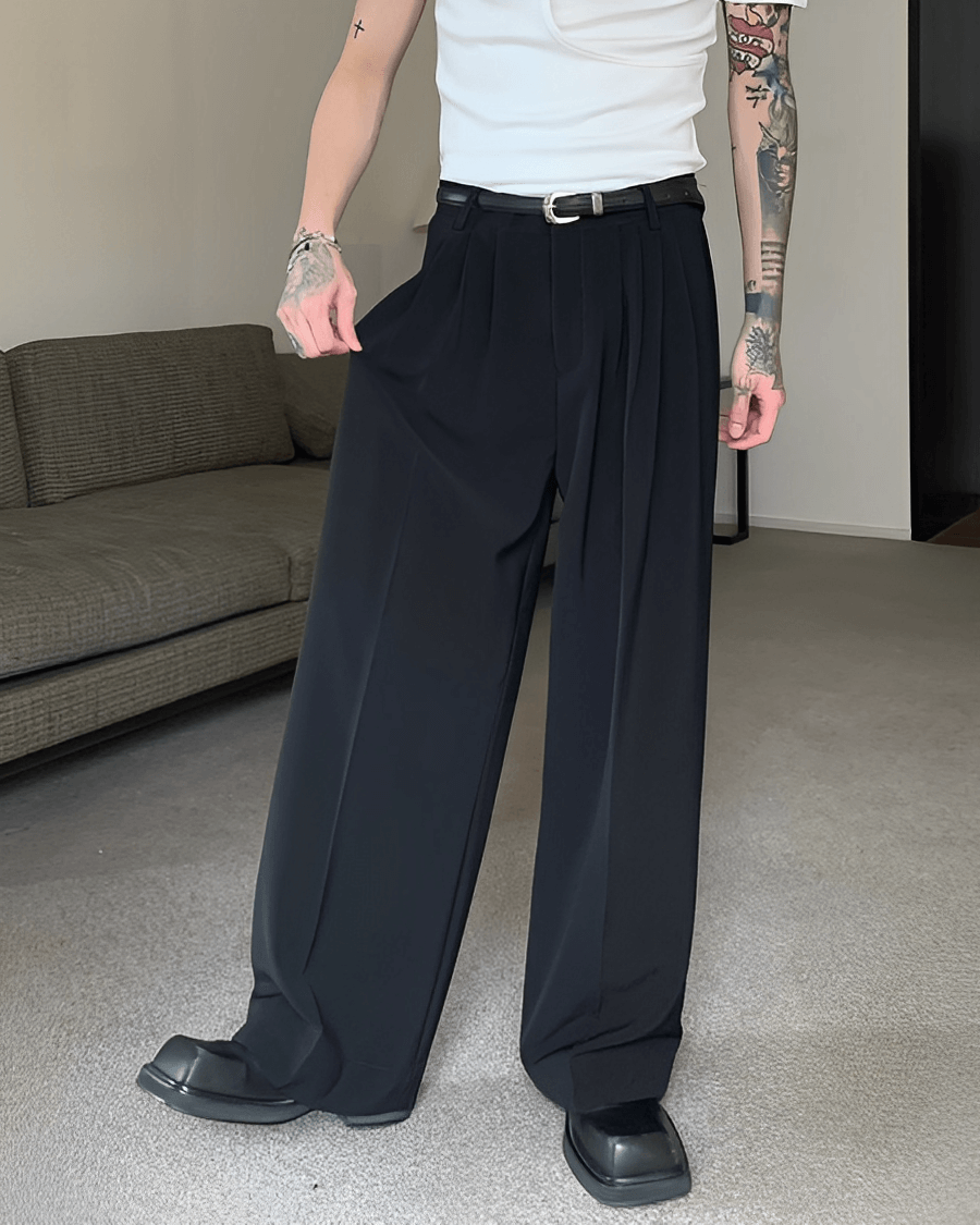 Straight -wide loose pants