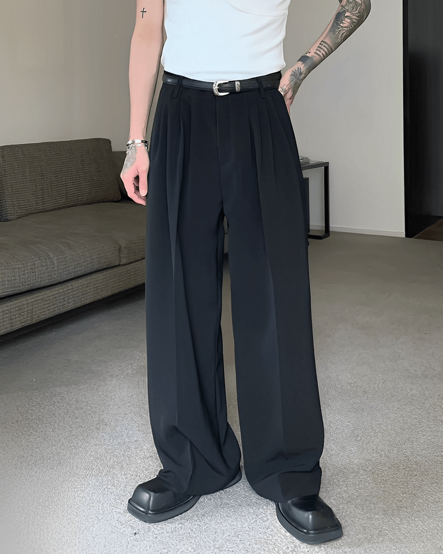 Straight -wide loose pants