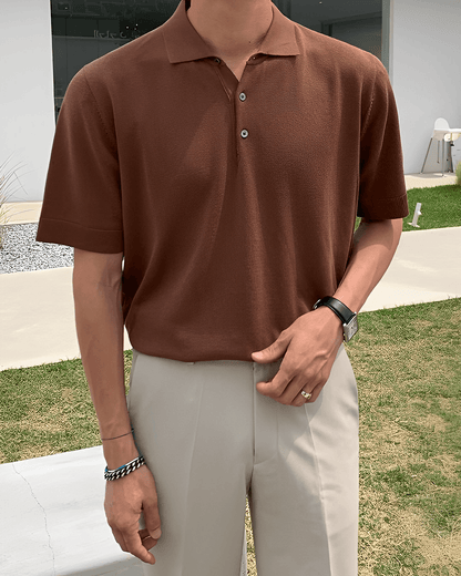 Summer knit polo shirt