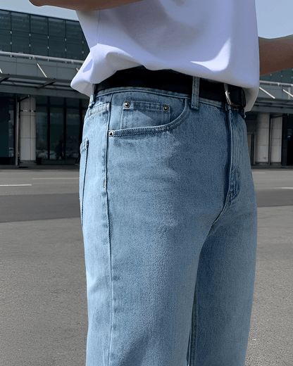 Straight denim pants