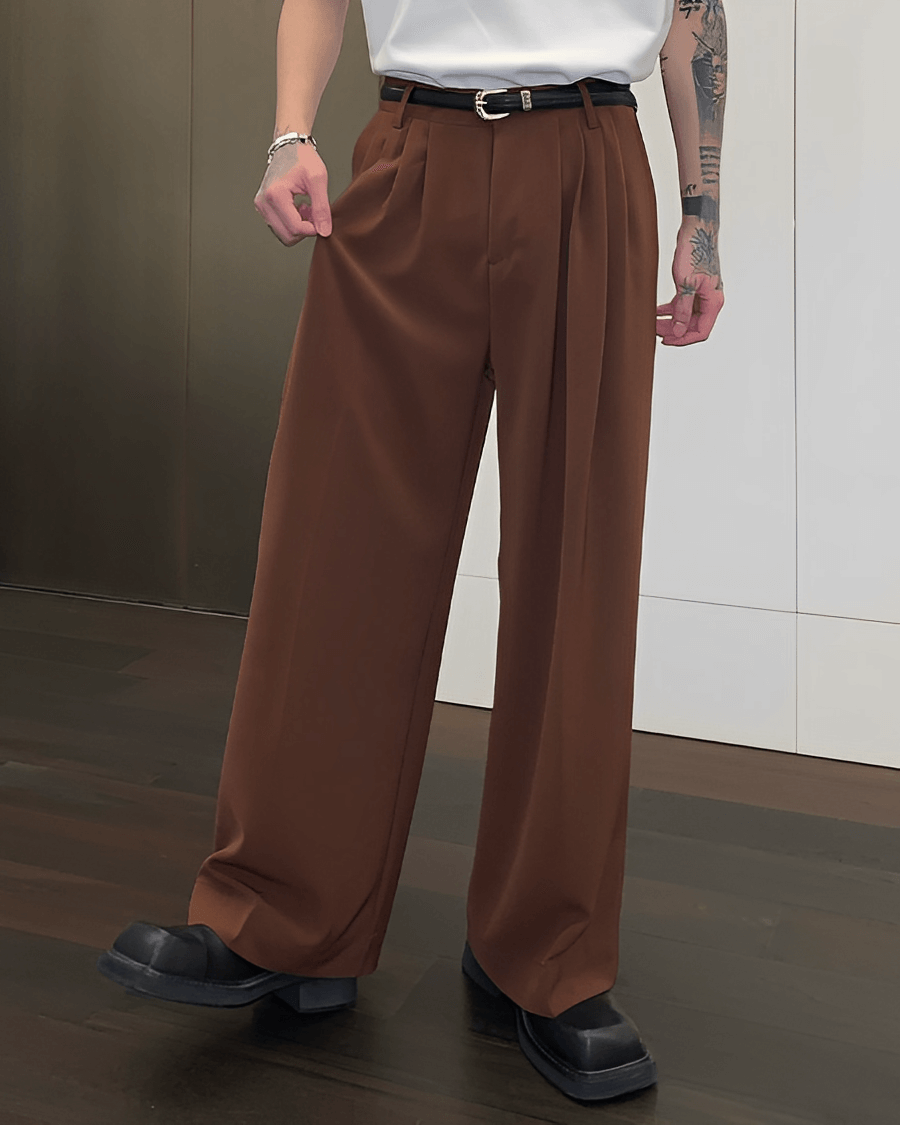 Straight -wide loose pants