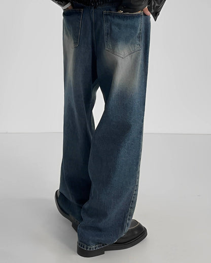 Loose wide denim pants