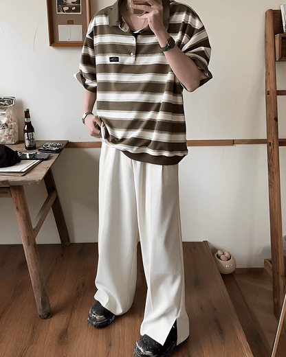 Oversized striped polo shirt