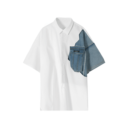 Denim Design Short Sleeve Shirt